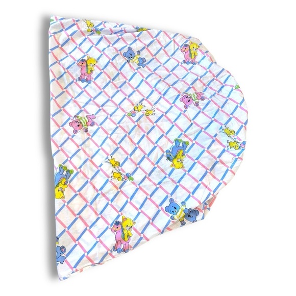 Vintage Cotton Duck/Bear print fitted crib sheet pillowcase Baby Nursery set - Picture 4 of 8